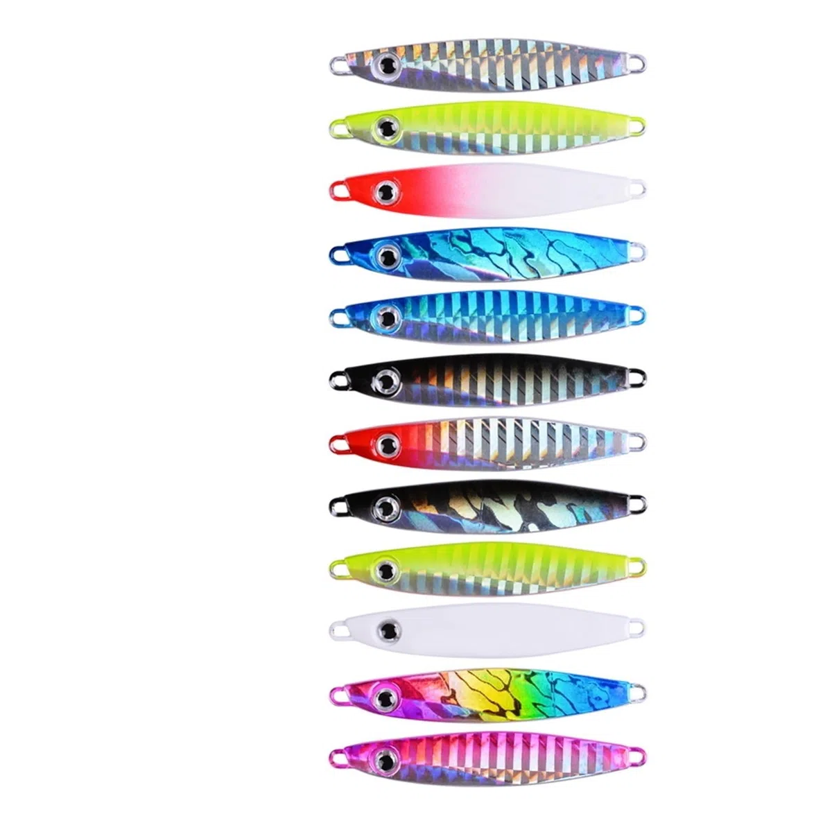 INEOUT 12 Pezzi di Esche da Pesca in Metallo jig 7g 12g 17g 22g 30g 40g Cucchiaio Mare Bait Sink Parker Bass