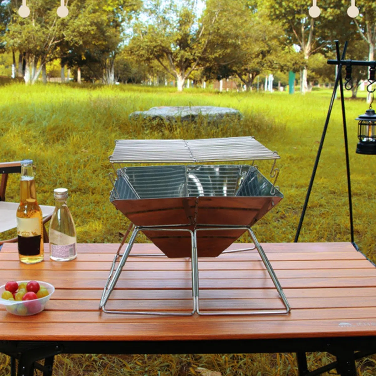 Fornello da Campeggio Pieghevole Attrezzatura da Esterno Pieghevole in | Stufa a Legna per Campeggio per Giardino, Terrazzo, Picnic, Cortile, Regalo per Coppie o Fidanzato