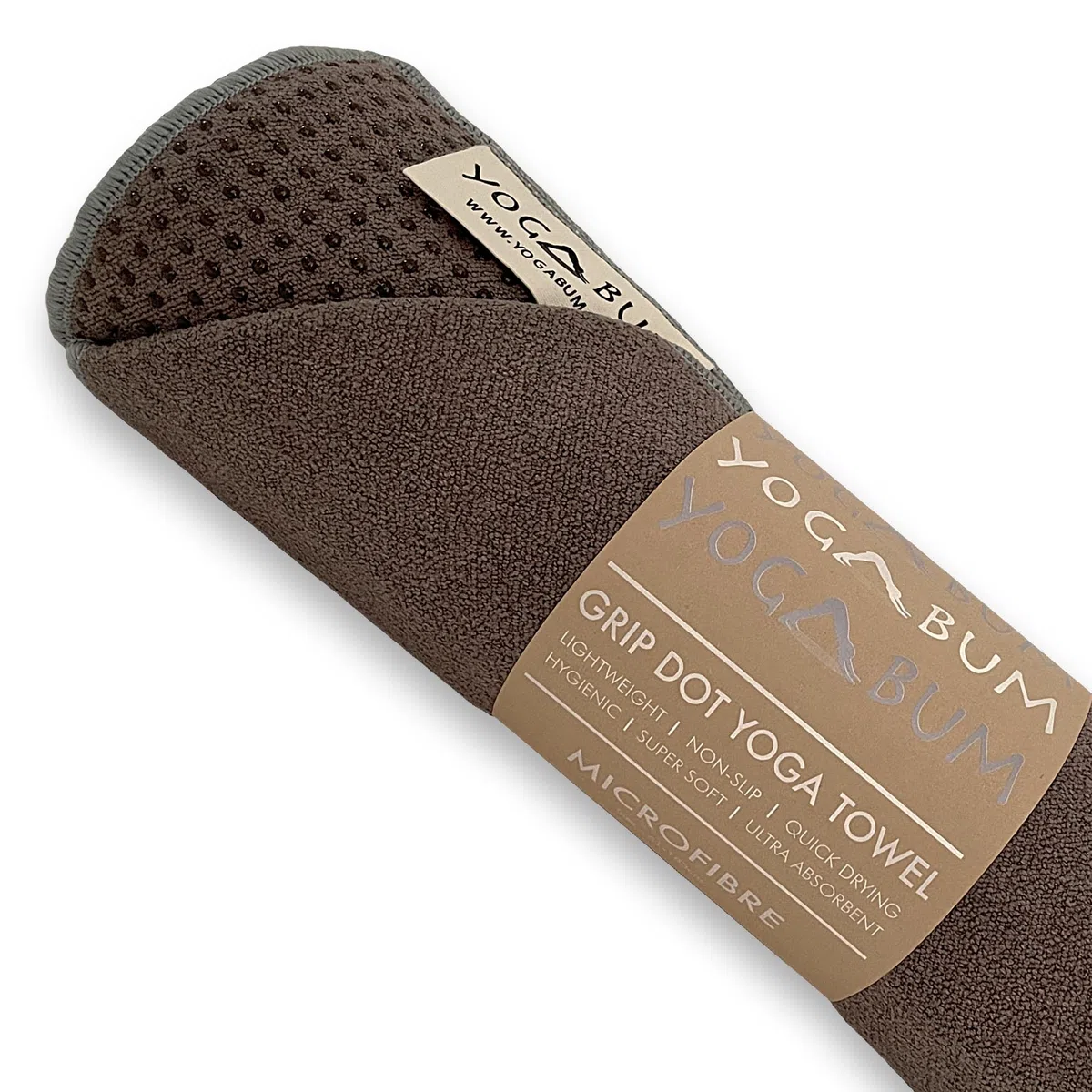 Yogabum Grip Dot Yoga Mat Asciugamani | Antiscivolo | Eco Yoga Towel (caffè)