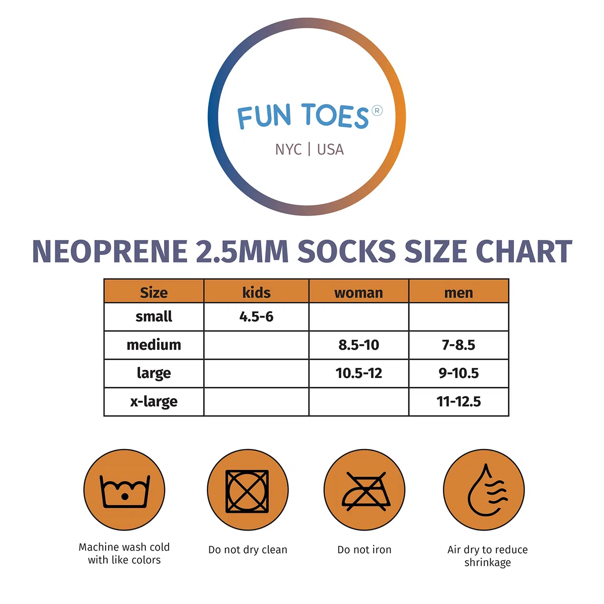 FUN TOES 2,5 mm calzini in neoprene per sport acquatici donna uomo 2 paia di calzini per immersioni subacquee, snorkeling, pagaia, jet ski