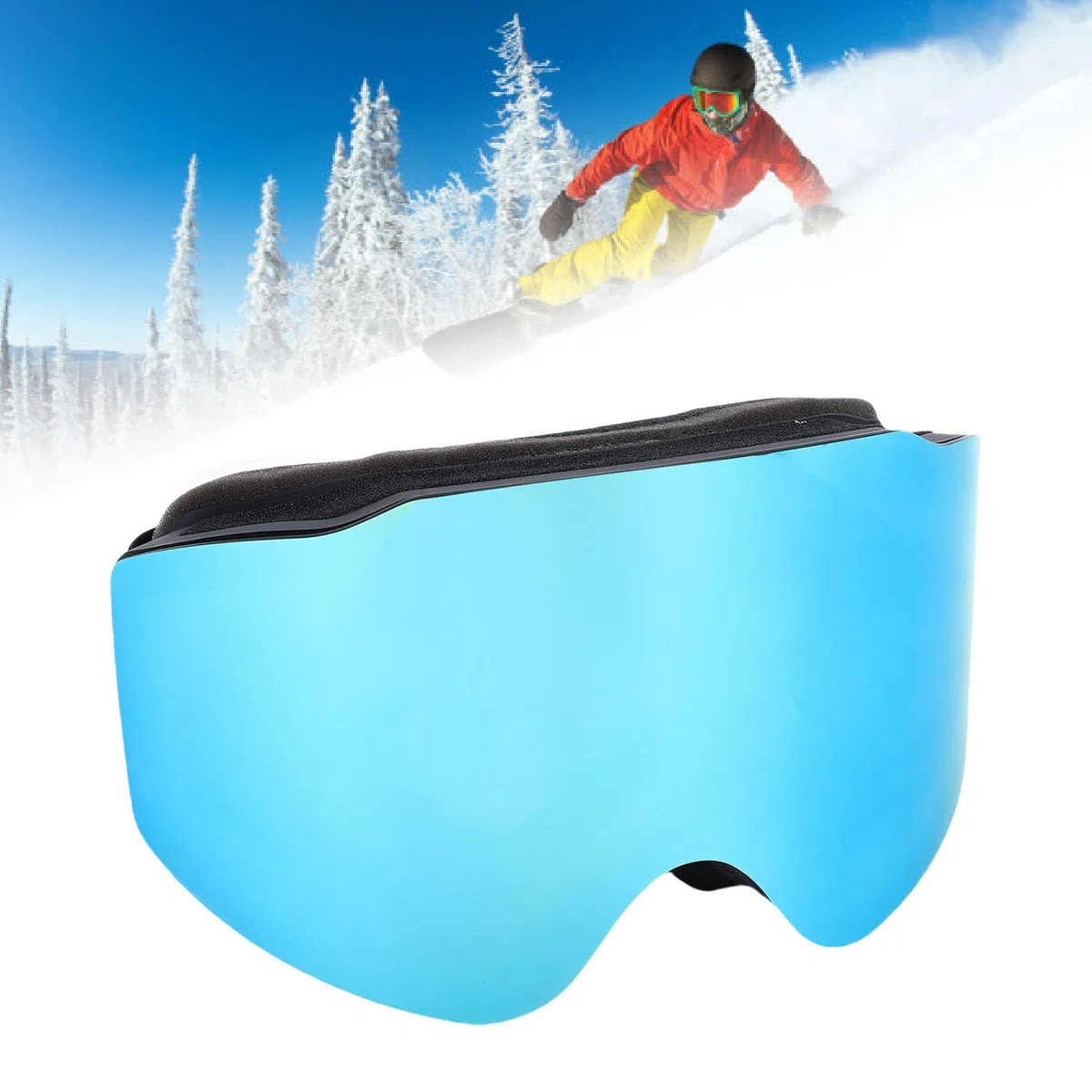 Maschere da Sci Maschere da Antiappannamento a Doppio Strato con Lenti di Protezione UV per Uomo Donna, Compatibile con Occhiali Miopia, Unisex per Sci Snowboard Slitta Canina ATV Dirt Bike