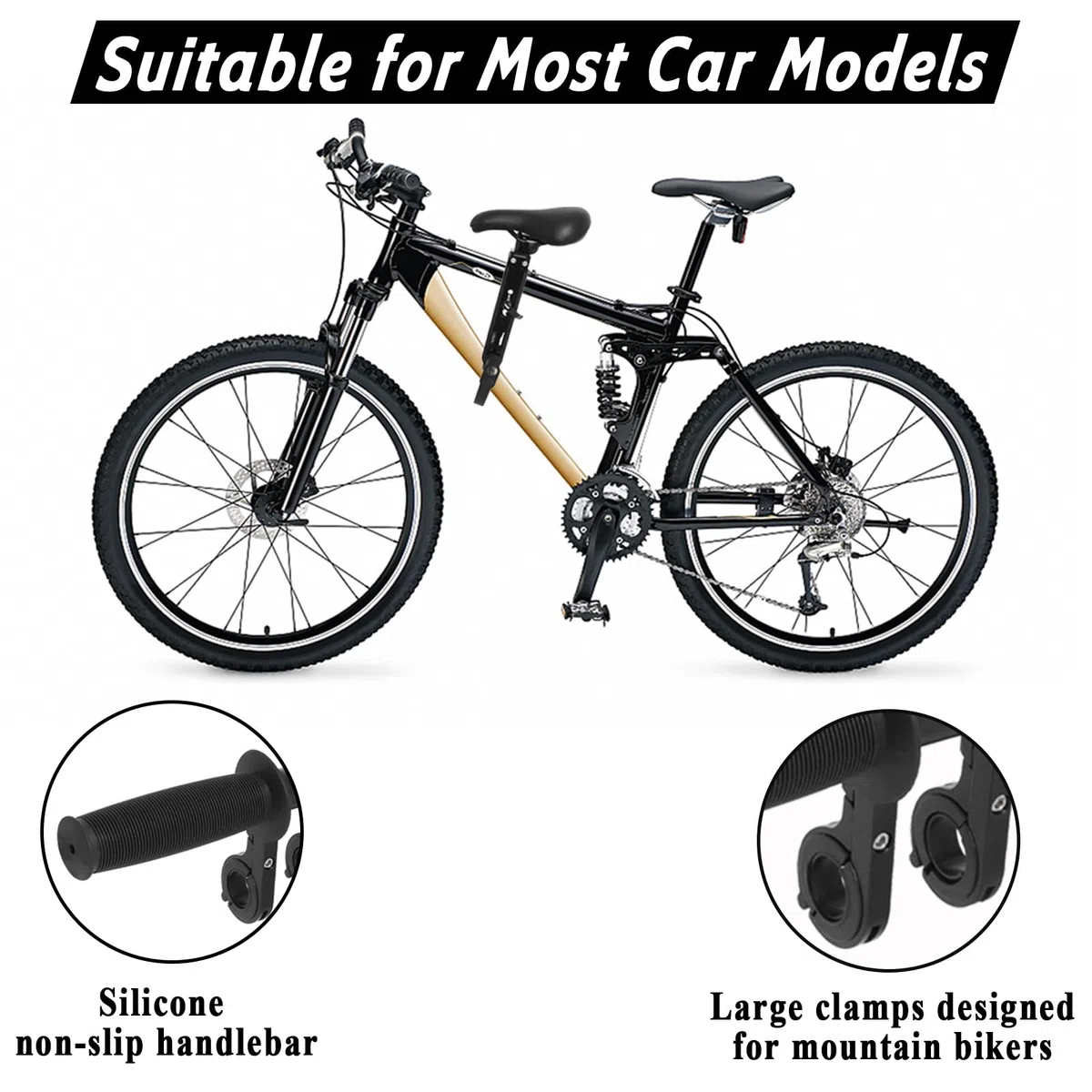 Gekufa Seggiolino per Bici per Bambini con Manubrio, Montato sul Davanti, per Tutte Le Mountain Bike, seggiolini Staccabili per Bambini da 2 a 5 Anni (Fino a 21,8 kg)