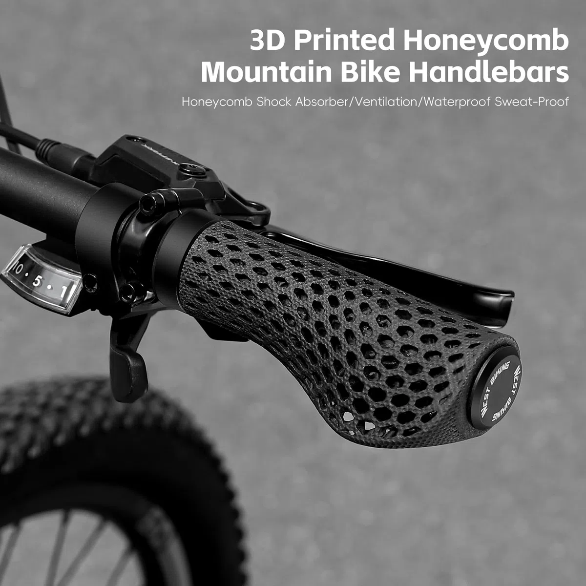 Manopole per manubrio MTB ergonomiche 3D stampate antiscivolo, ammortizzanti per ciclismo e bicicletta