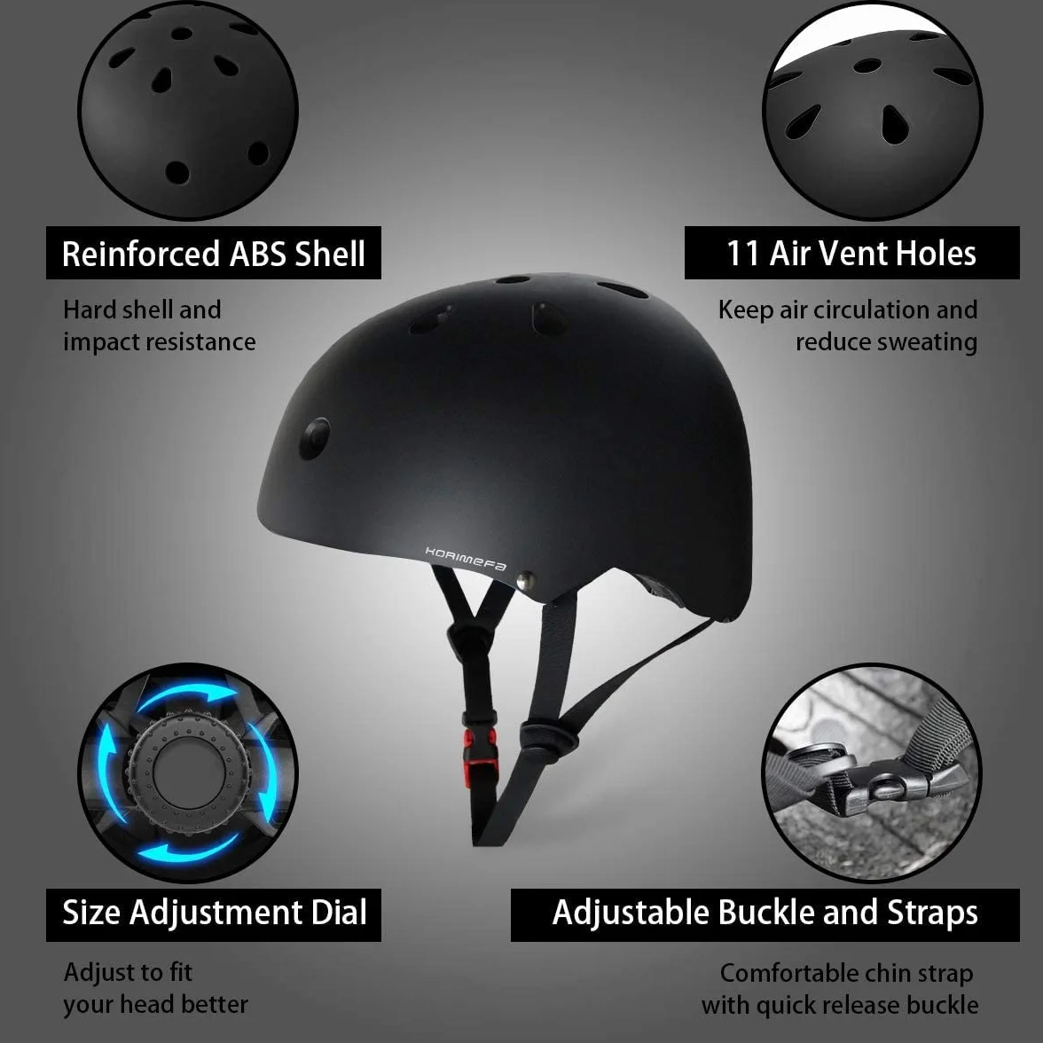 Casco Originale Ergonomico per Scooter Elettrico Bici Skateboard Xiaomi PURE Ninebot Kaboo Kugoo