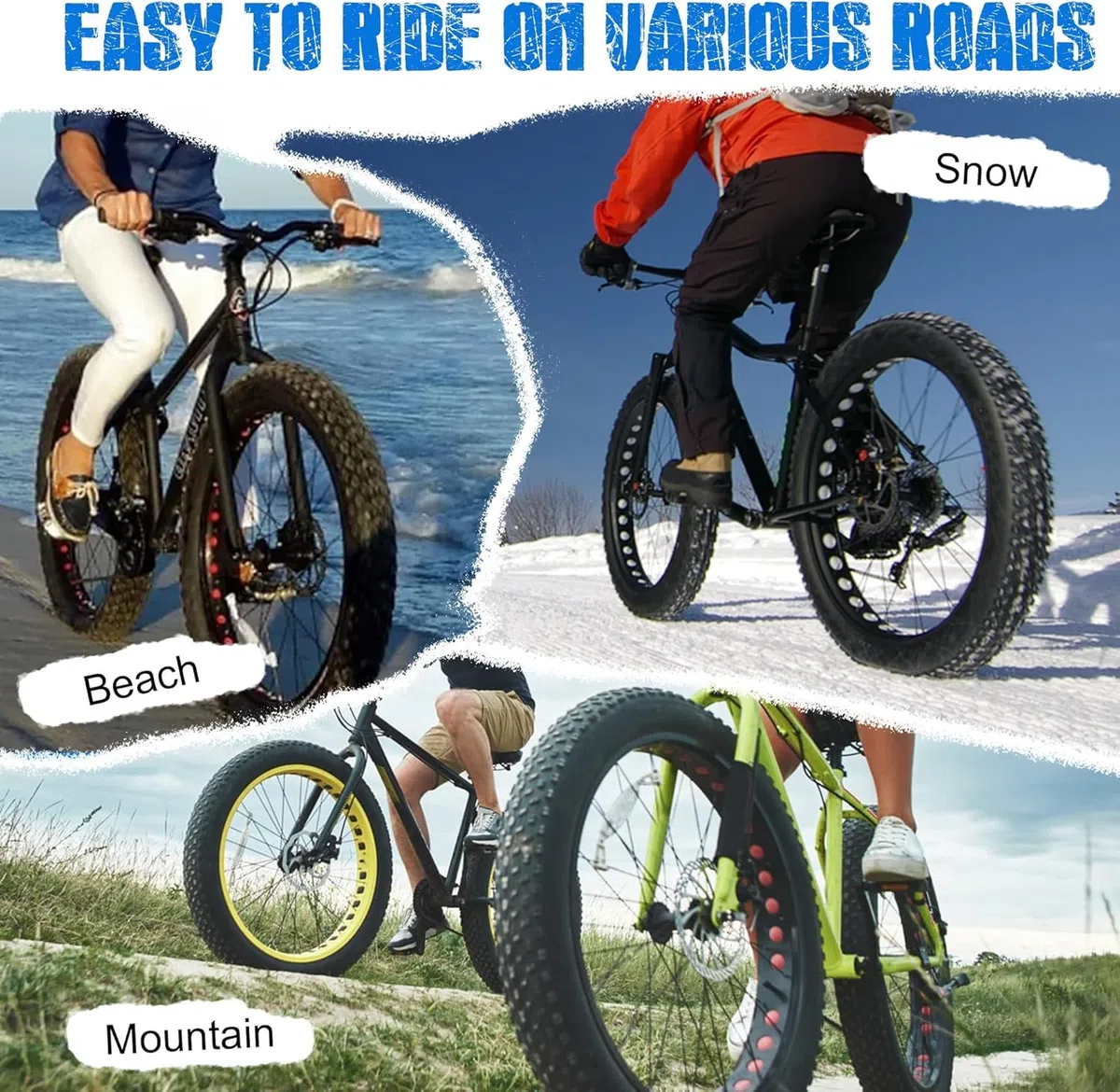 Fat Bike Tires 20 pollici pneumatici per bicicletta elettrica 20 x 3,0 e 2 pezzi di tubo da 20 pollici 20 x 3,0 AV35 mm Heavy Duty E-Bike Mountain Snow Bike