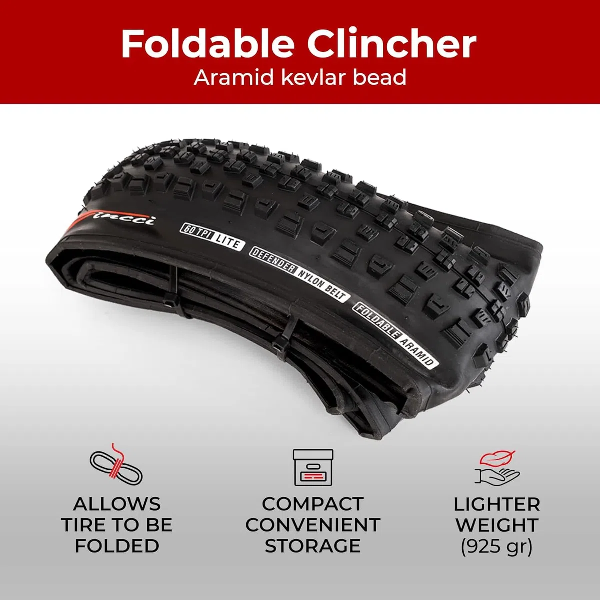 Fincci MAORI Copertone MTB 29 x 2.25 Pieghevole 57-622 60 TPI con Protezione in Nylon – Pneumatico 29 Pollici per Mountain Bike Antiforatura - Ideale per Percorsi Fuoristrada