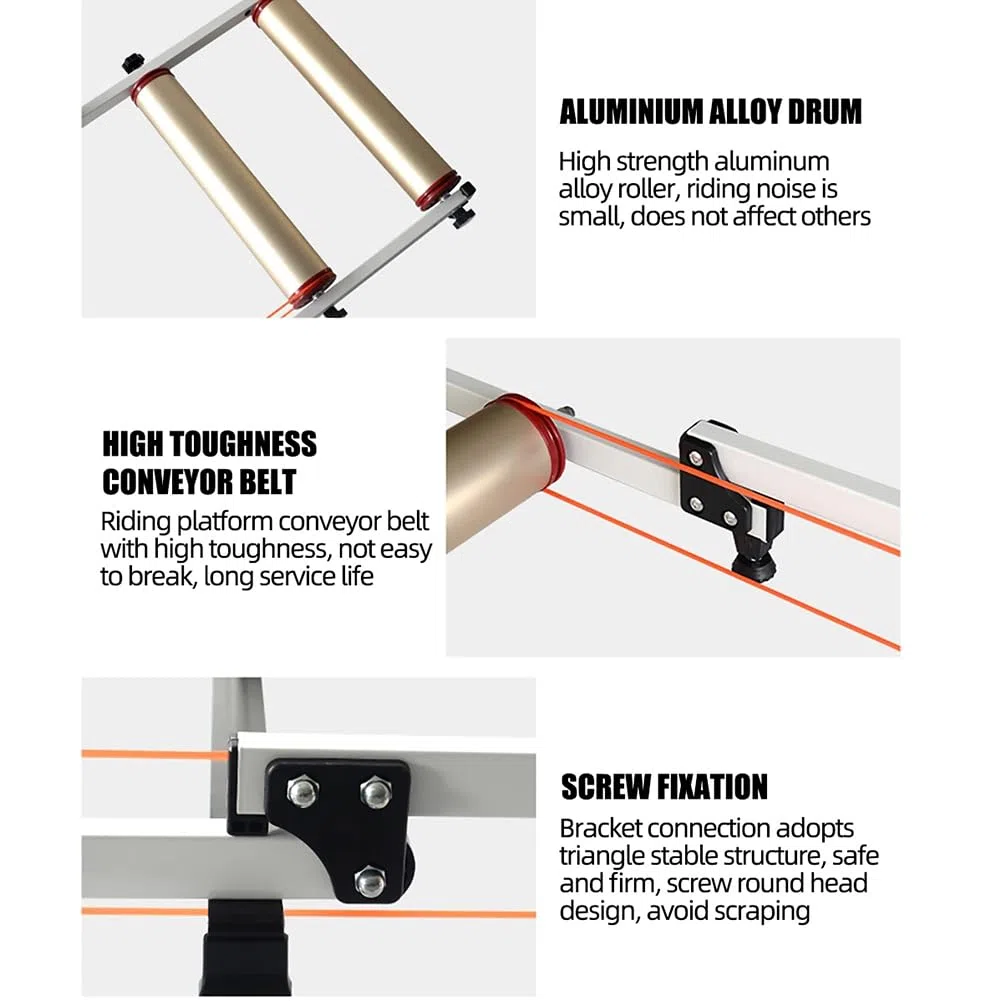 Rullo per bicicletta per esercizi indoor, piattaforma per allenamento a rulli per bicicletta, rullo per bicicletta pieghevole per interni, supporto per bicicletta fisso pieghevole, silenzioso e rego