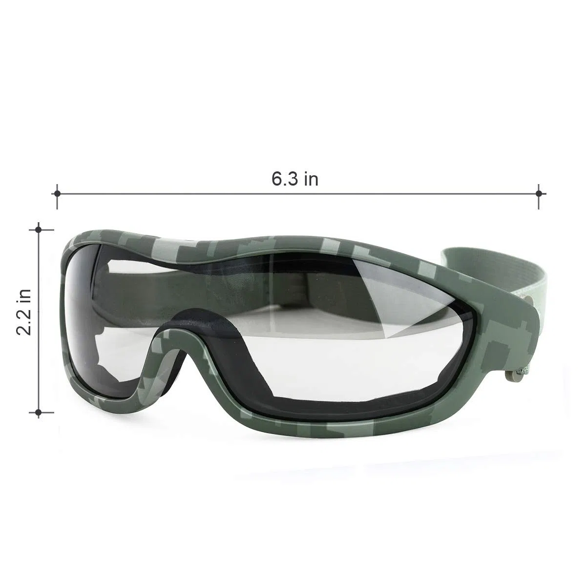 Viriber Occhiali da moto e bici, occhiali protettivi UV per esterni, antipolvere, occhiali da combattimento, occhiali militari, occhiali tattici per attività all'aperto (occhiali mimetici)