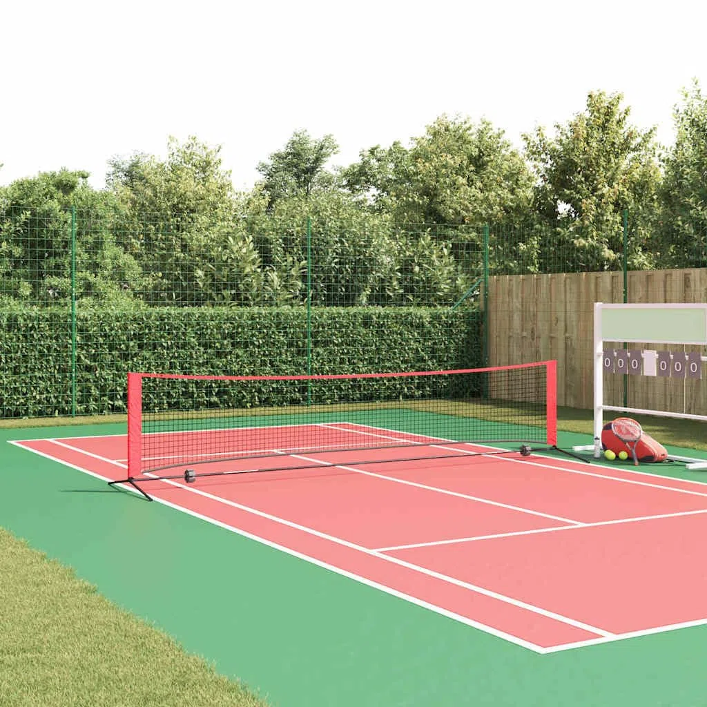 Rete da tennis nera rossa in poliestere x 90,5 x per campo da tennis, allenamento all'aperto e al chiuso, con borsa per il trasporto e tensione regolabile