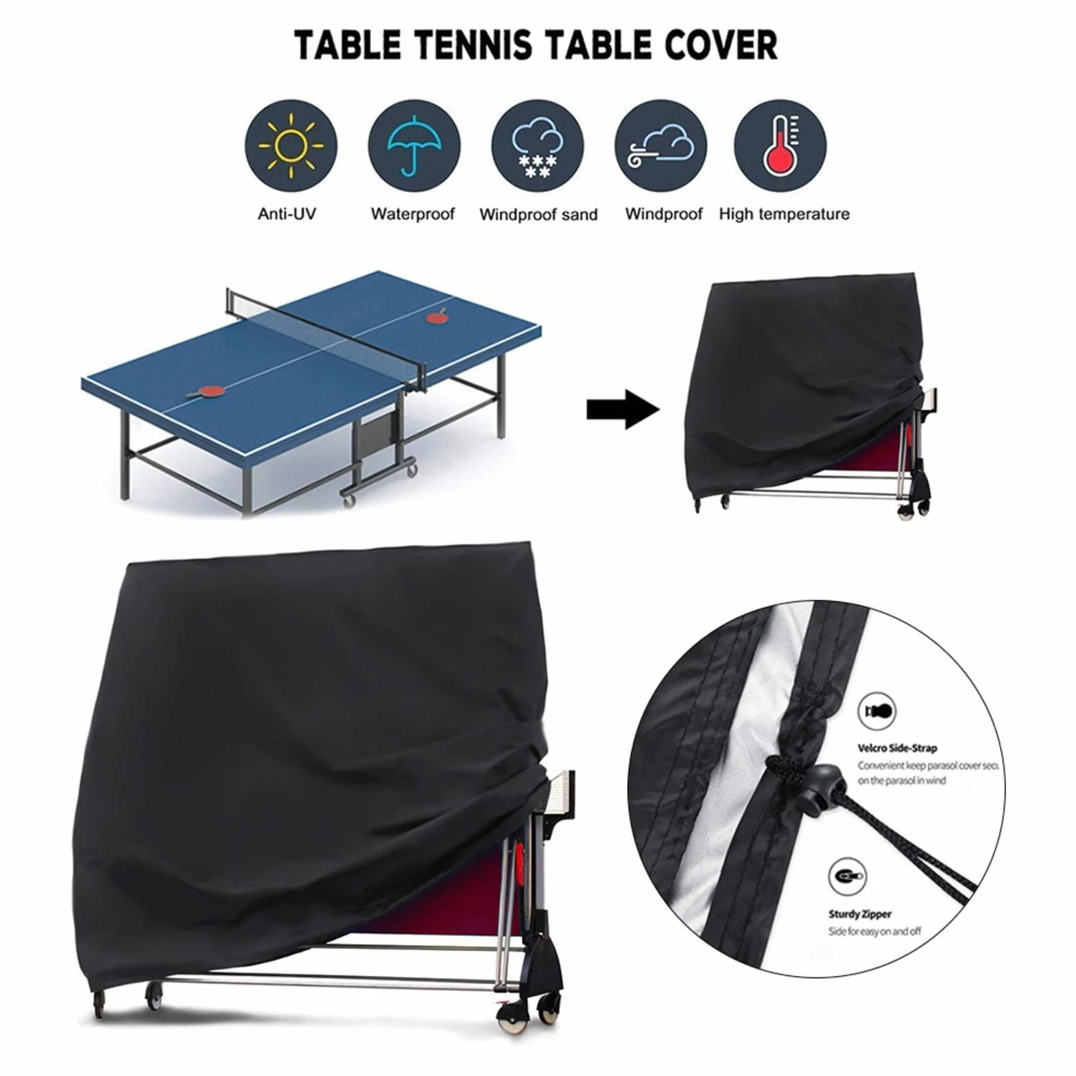 Copertura antipolvere per tavolo da ping pong, protezione UV, impermeabile, antipolvere, resistente alle intemperie, multifunzione, copertura protettiva impermeabile per tavolo da ping pong,