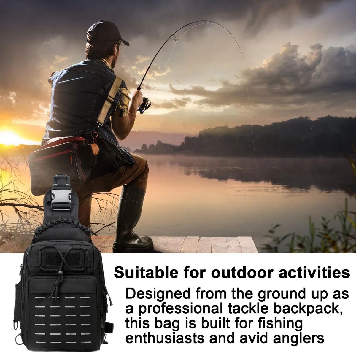 Zaino Pesca Impermeabile Borsa Porta Canne | Zaino Portatile Per Attrezzatura Da Pesca Borsa Di Stoccaggio In Tessuto Oxford Per Attrezzatura Ittica E Pescatori Da
