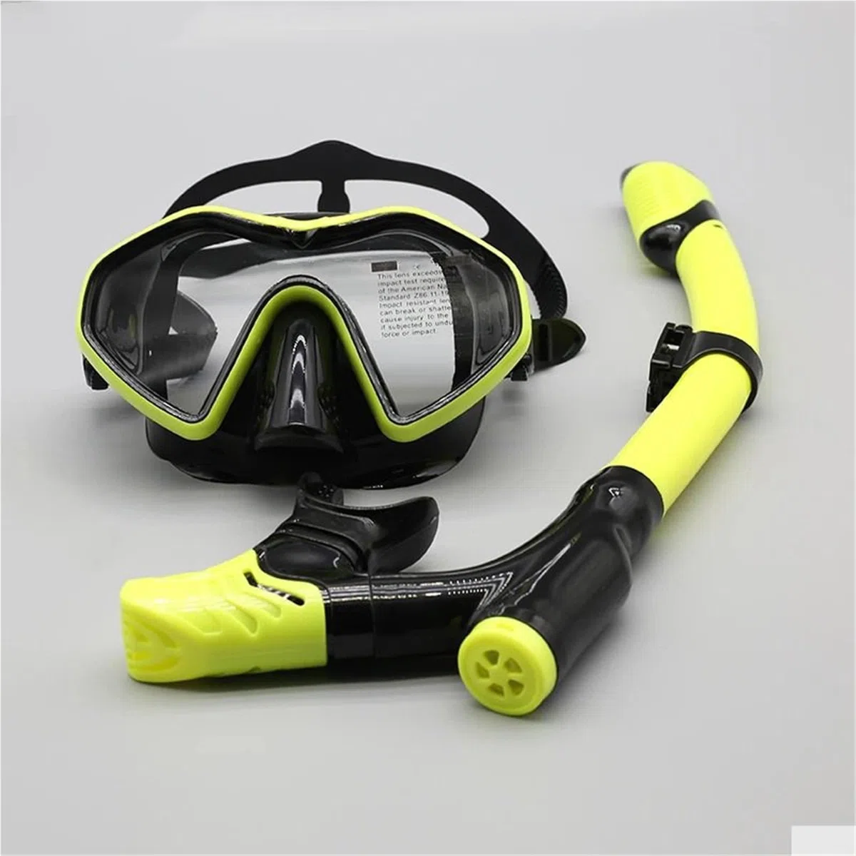 Maschera Subacquea Set da Snorkeling Maschera Subacquea in Vetro temperato antiappannamento in Silicone, Occhiali per Adulti Maschera da Snorkeling a Prova di perdite(Black Green)