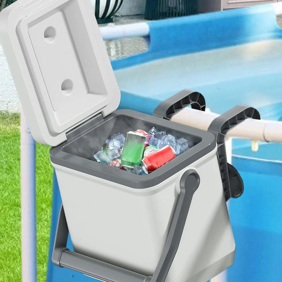 Frigo da Piscina per Bevande Grande Contenitore Rigido Isolato Per Piscina | Raffreddatore Portatile Per Piscina Fuori Terra Per Il Nuoto Spiaggia Feste All'Aperto Campeggio Picnic E Viaggi