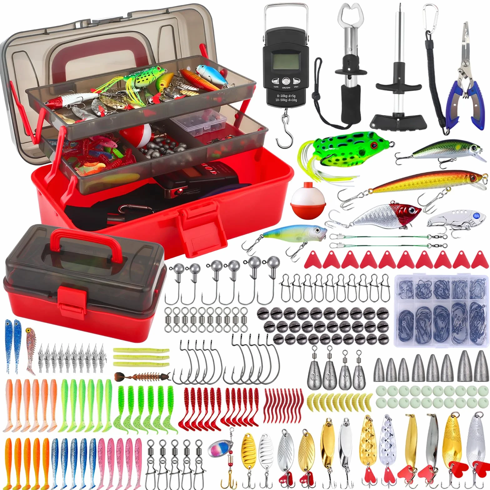 Set Di Esche Da Pesca, 314 Pezzi Accessori E CassettaPesca Con Clip Per Labbra, Ami DaPesca, ValigettaPesca Con Accessori, Attrezzatura DaPesca Adatto Per Adulti Principianti E Uomini