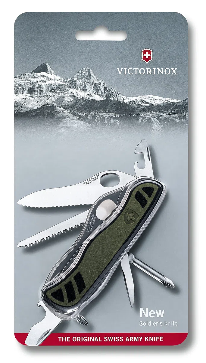 Victorinox, Trailmaster Grip, Coltello Svizzero, Originale, Multiuso, Campeggio, 10 Funzioni, Lama, grande with wavy edge, Cacciavite 3 mm, Bloccabile, Lama a una mano