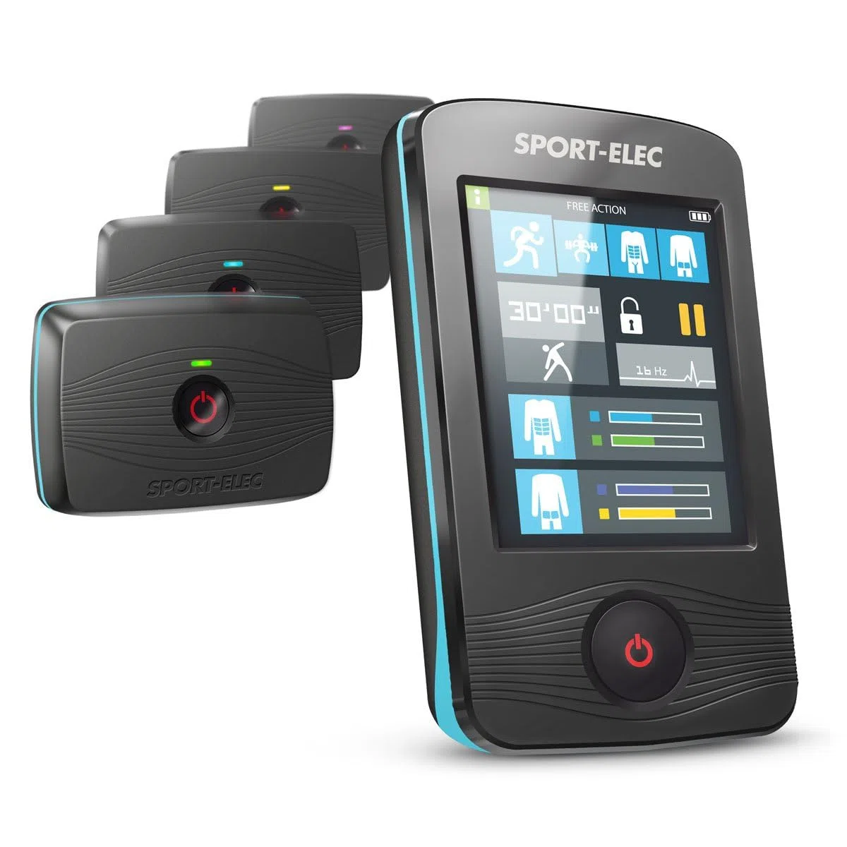 Sport-Elec Free Action Elettrostimolatore Senza Fili, 4 Motori, Blu