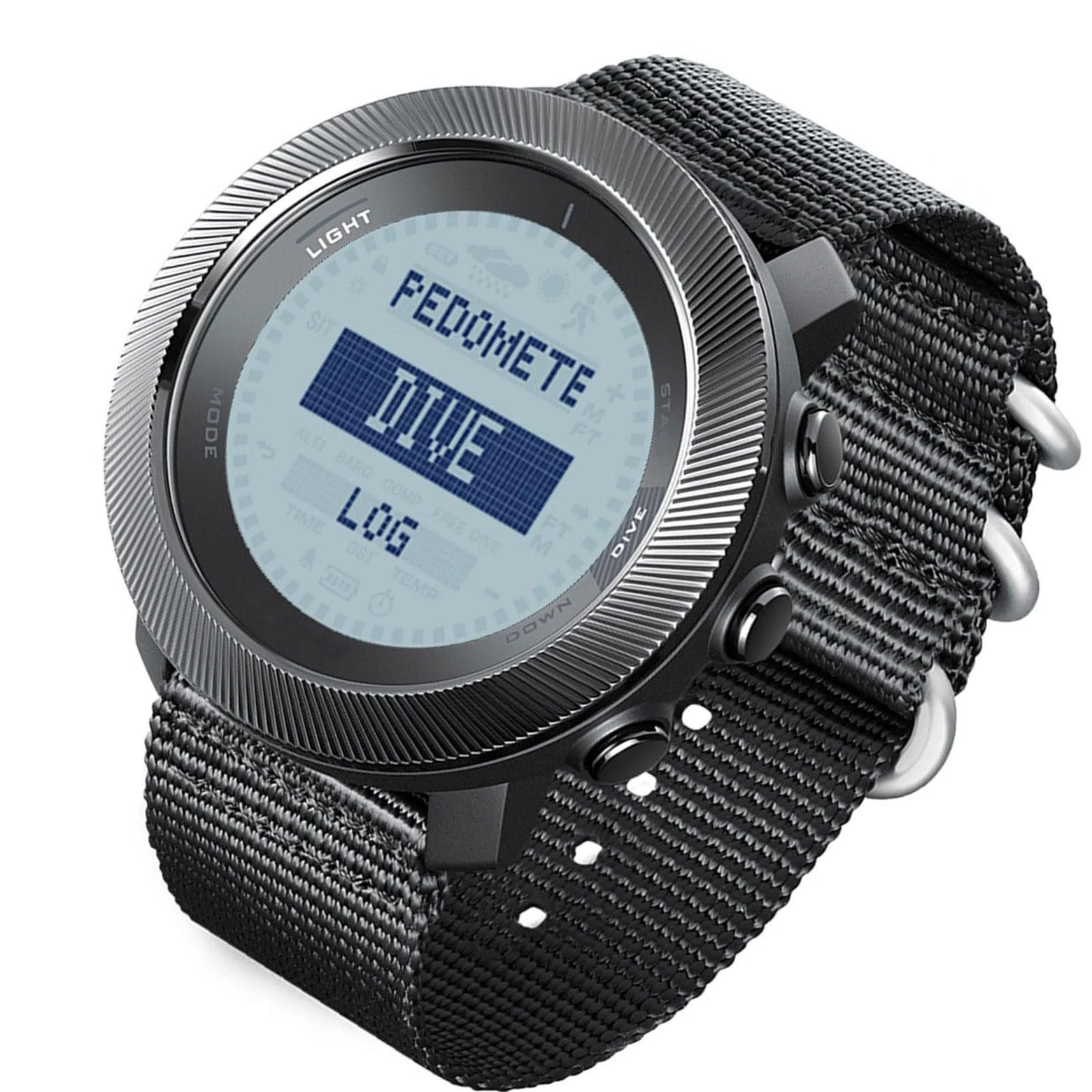 POENVFPO Orologio Subacqueo per Esterni, Orologio Sportivo Digitale con Retroilluminazione a LED e Bussola, Impermeabile Fino a 100 M per Immersioni e attività all'aperto