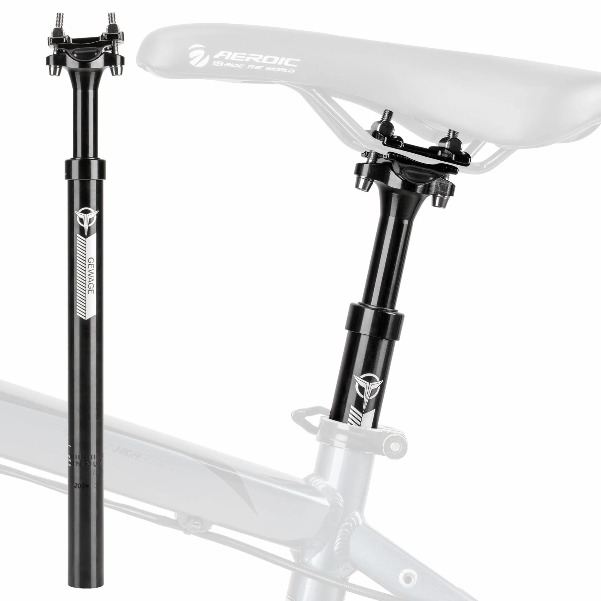GEWAGE Reggisella per bicicletta, reggisella per bicicletta a sospensione per 27,2/30,9/31,6 x 400 mm, reggisella a sospensione a molla in lega di alluminio per MTB bici da strada BMX eBike