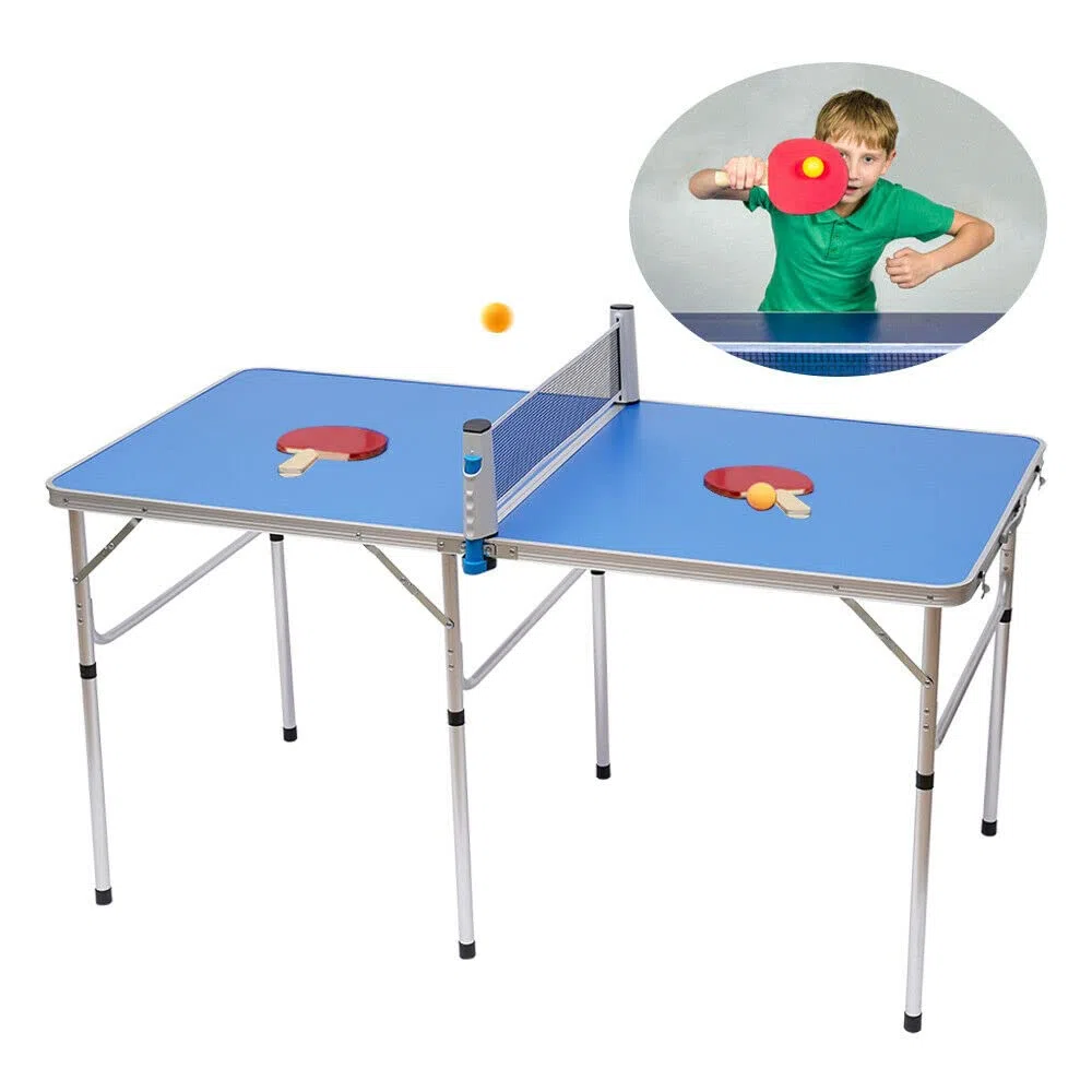 Tavolo da ping pong 152 x 76 x 76 cm, set completo per casa e giardino, include 1 tavolo da ping pong, 2 racchette e 3 palline da ping pong