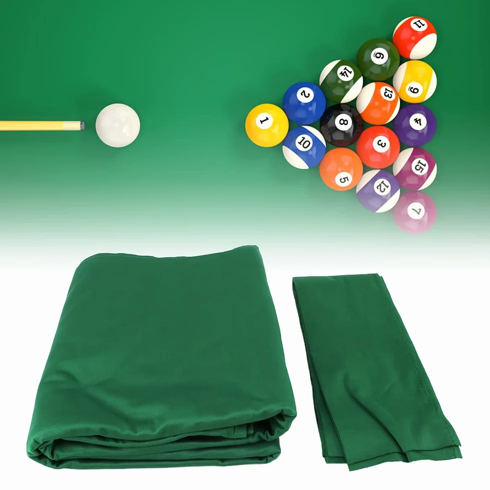 Set di Accessori da Biliardo Professionale, in Feltro per Tavolo Standard da 9 Piedi, Sport, Set di Accessori, Verde/Rosso