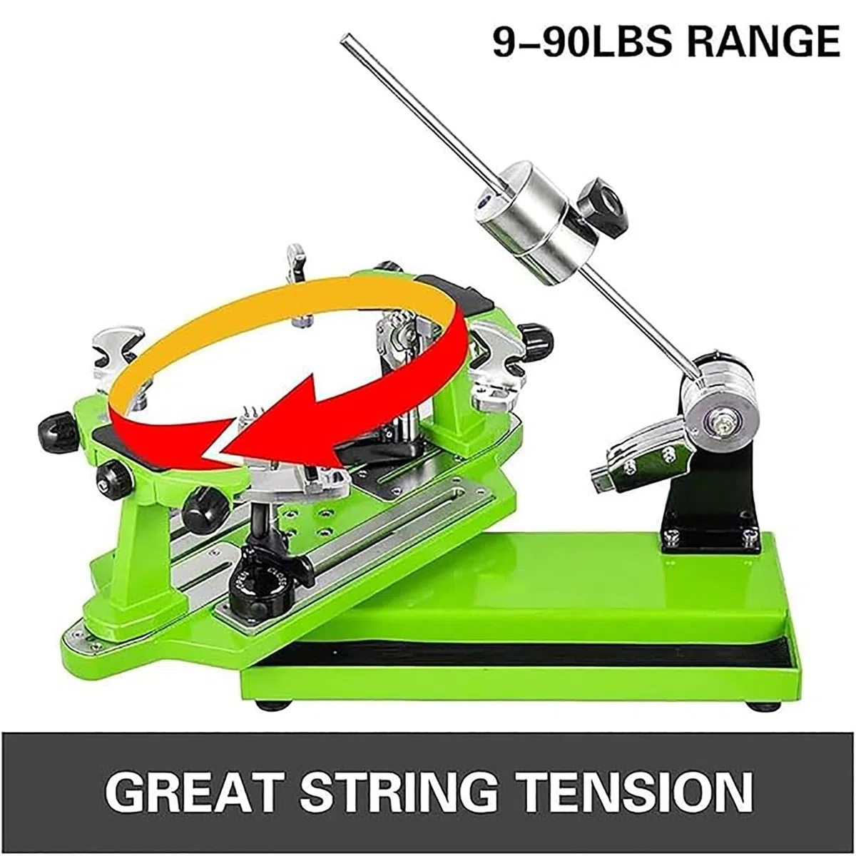 Generico Macchina incordatrice Professionale per Racchette da Tennis e Badminton con Sistema Fisso a 6 Punti, Rotazione e Strumenti di trazione del Filo Antiscivolo per un'incordatura efficiente.