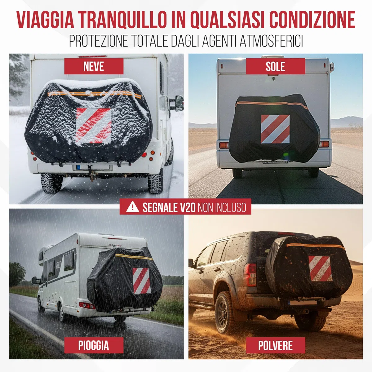 Telo Copri Bici per Camper Oxford 420D Ultra Resistente - Telo Copribici Per Camper 3 Bici - Ideale per Coprire la Bici in Camper e per Uso Esterno