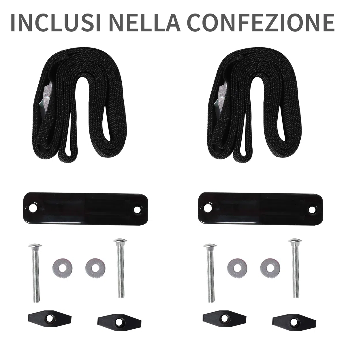 HOMCOM Set 2 Staffe Porta Kayak con Attacco Universale per Portapacchi Adatte per Canoe e Paddleboard, Nero, 46x16.5x47cm