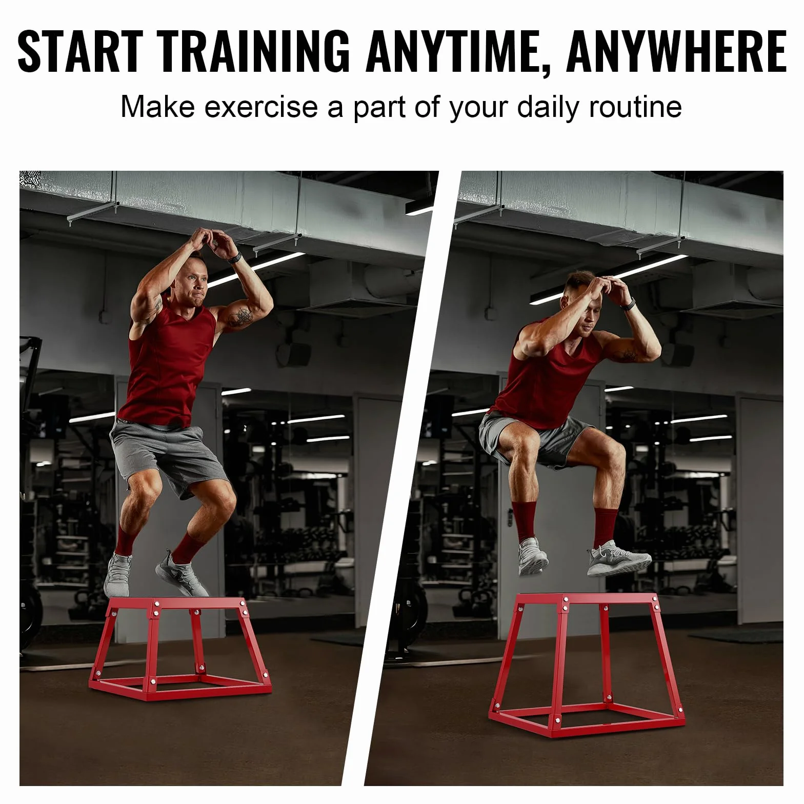 VEVOR Jump Box pliometrico da 30,5 cm, piattaforma pliometrica in acciaio e scatola di agilità per saltare, scatola antiscivolo per esercizi di fitness, allenamento in palestra a casa, allenamento di