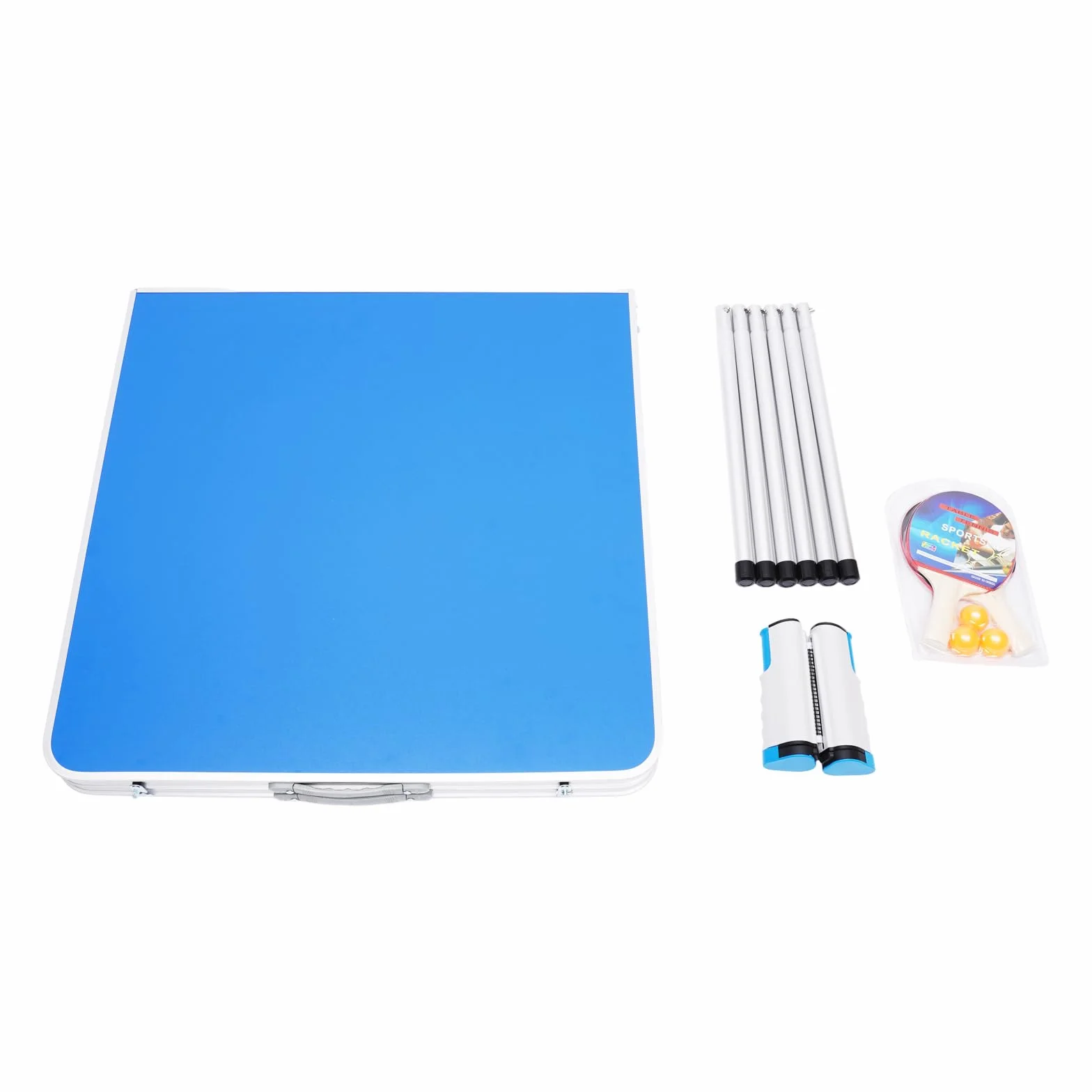 Tavolo da ping pong, pieghevole, mini tavolo da ping pong portatile, tavolo da ping pong con palline, racchetta e rete, 152 x 76 x 76 cm