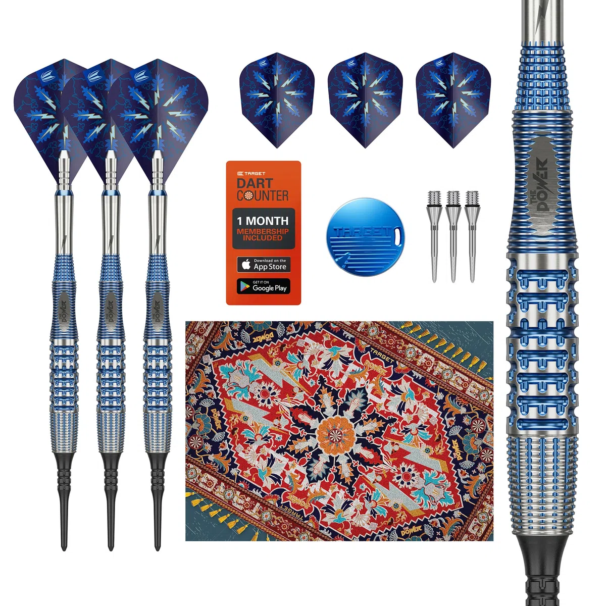 Target Darts Phil Taylor Punta Morbida Gx2 Set di Freccette, 18G/20G | Freccette al 95% in Tungsteno, Alette PRO Ultra N. 6/Vapor S e Aste in Titanio Power, Punti Pixel | Edizione Giocatore Power