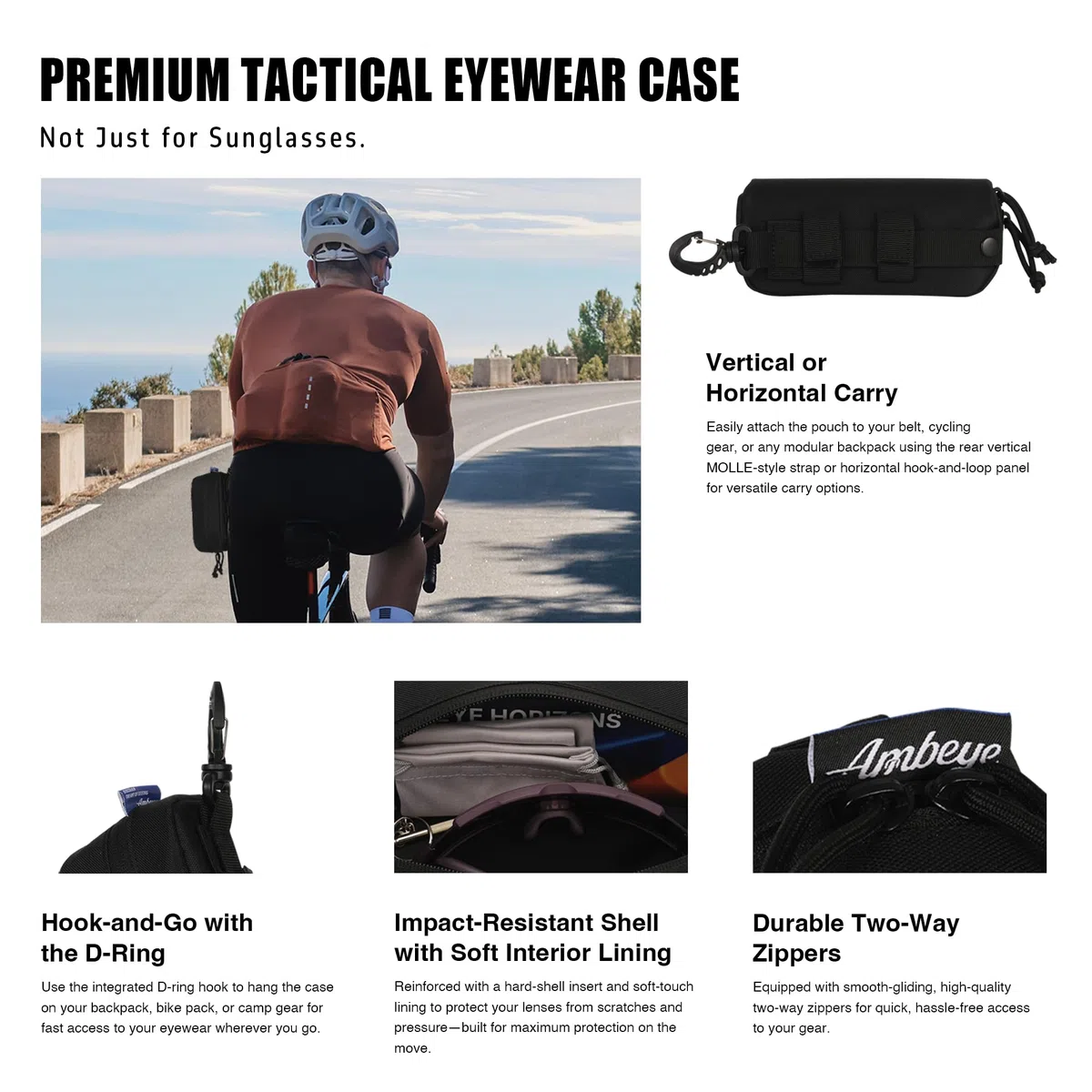 Occhiali da sole sportivi con borsa da sella multifunzionale, protezione UV400, occhiali da mountain bike, ciclismo, triathlon, corsa, per donne e uomini, ultra leggeri, visione ampia, specchio