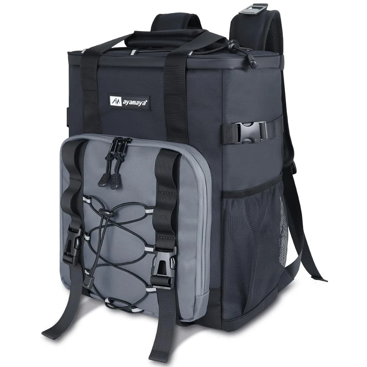 AYAMAYA Zaino refrigerante da 30 l/20 l, Grande Pieghevole, 40/24 lattine, Zaino Termico, Zaino Isolato, con Scomparto frigo, Zaino per la Spesa, per Spiaggia, Picnic, Campeggio, Barbecue