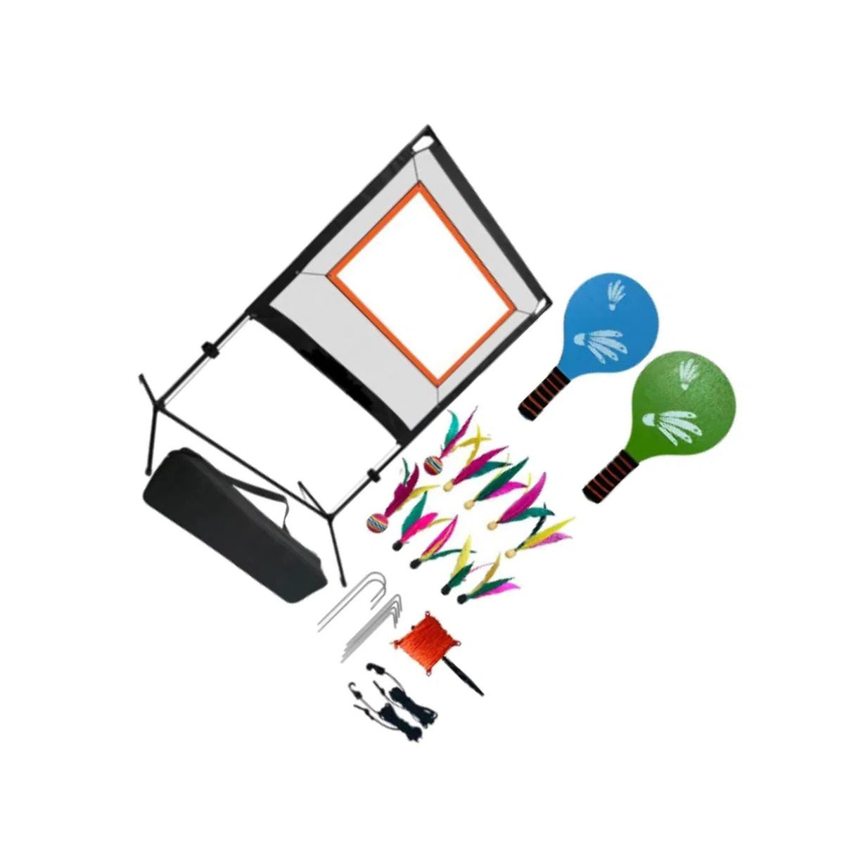 Rete da Badminton Portatile con Esperienza Completa di | interni ed esterni, include racchette e volani, set di rete da badminton per adulti con borsa per il trasporto.
