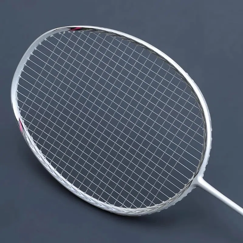 Badminton Set Racchette da Badminton Professionali in Carbonio, Racchetta Super Leggera 5U con Corde in Fibra di