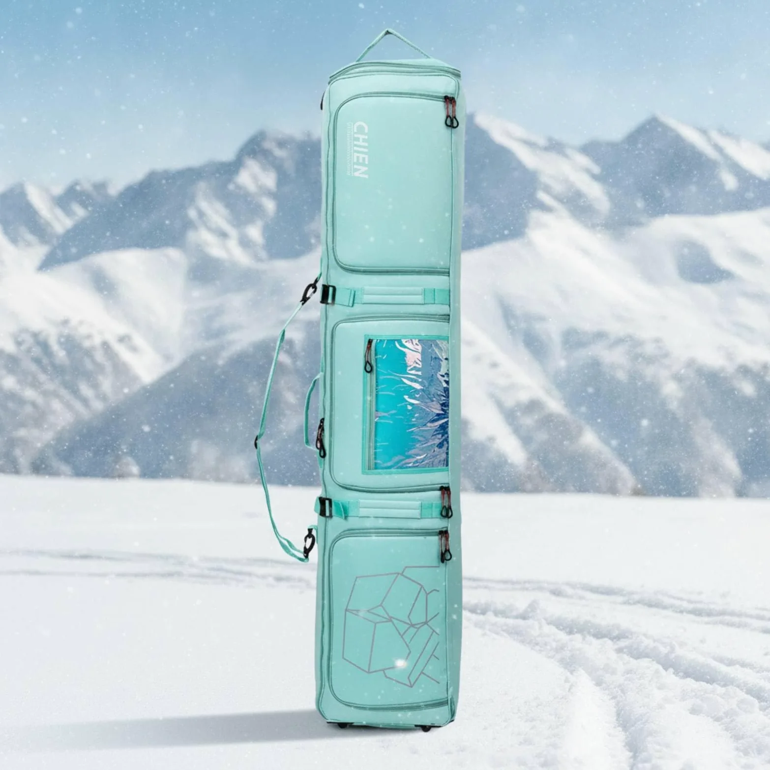 Borsa con Ruote Borsa Porta Borsa Snowboard Borsa Attrezzatura con Scomparti Separati per Tavole E Accessori con Ruote