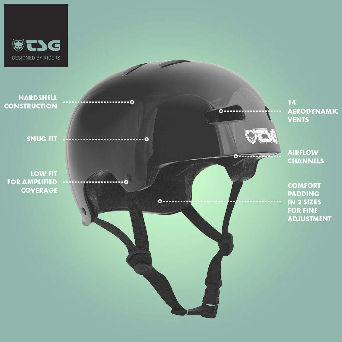 TSG Casco Evolution Solid Color, Satin Black, L/XL, 75046