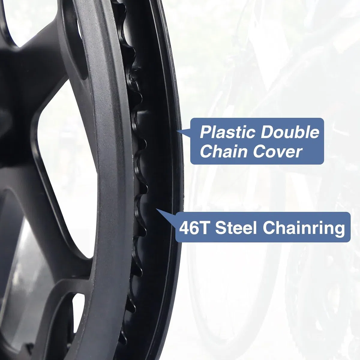 ZUKKA Prowheel - Guarnitura per bicicletta 46T, in lega di alluminio da 170 mm, per bicicletta singola e 6/7/8 velocità, per bicicletta elettrica