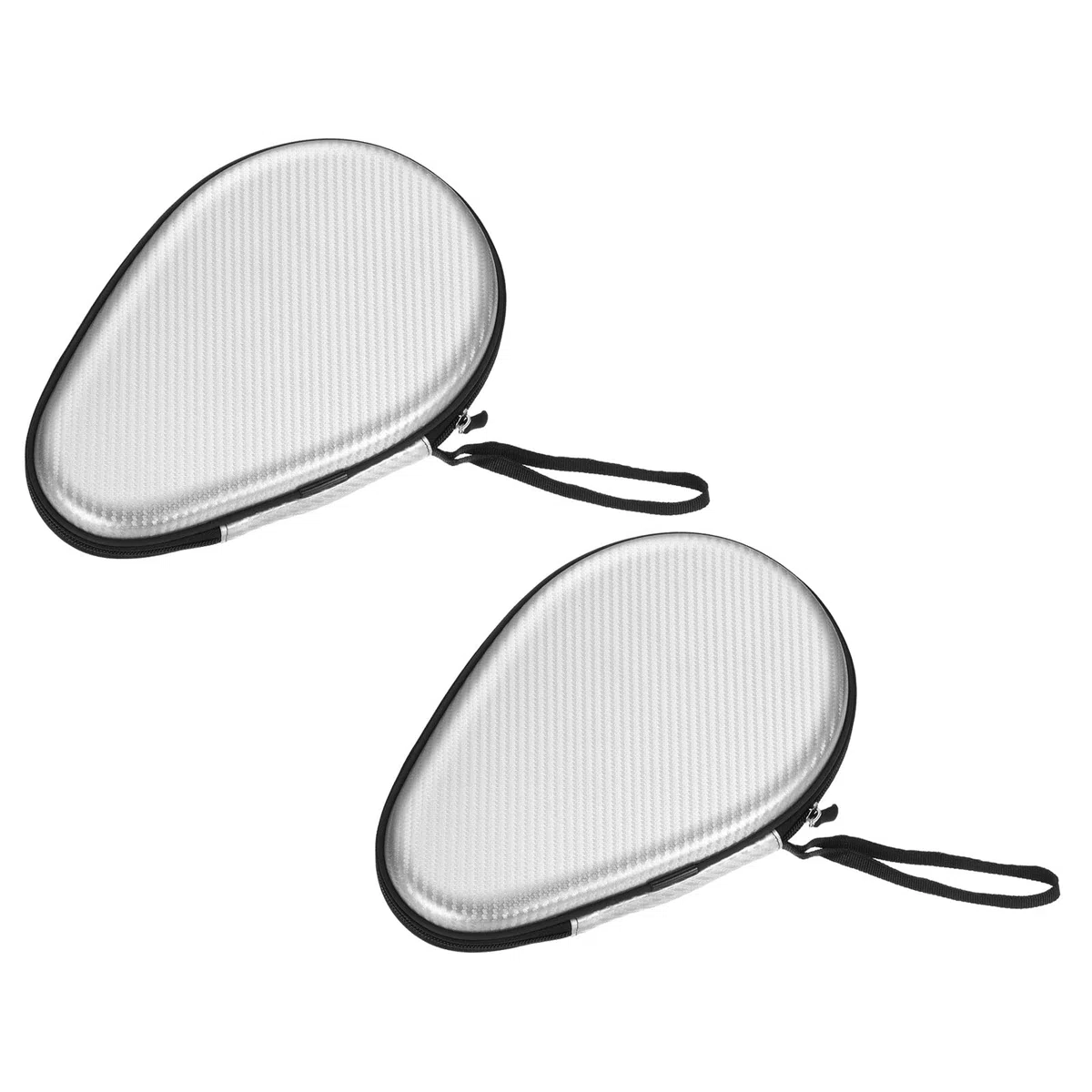 PATIKIL Tavolo Tennis Racchetta Custodia, 2pz Ping Pong Paddle Custodia Dura Copertura Contenitore Borsa Zucca Forma per Sport Accessori, Testurizzato Argento