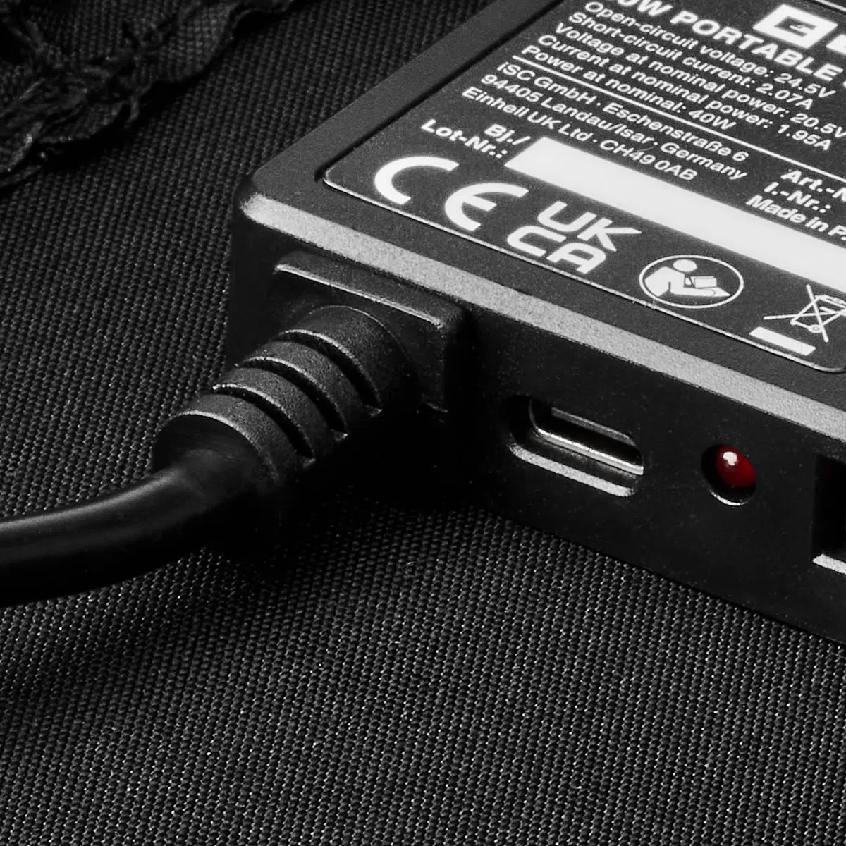 Einhell - Pannello solare originale da 40 W (pannello solare portatile, 40 W, pieghevole, per campeggio e attività all'aperto, accessorio per stazione di alimentazione a batteria Einhell, con 1 cavo