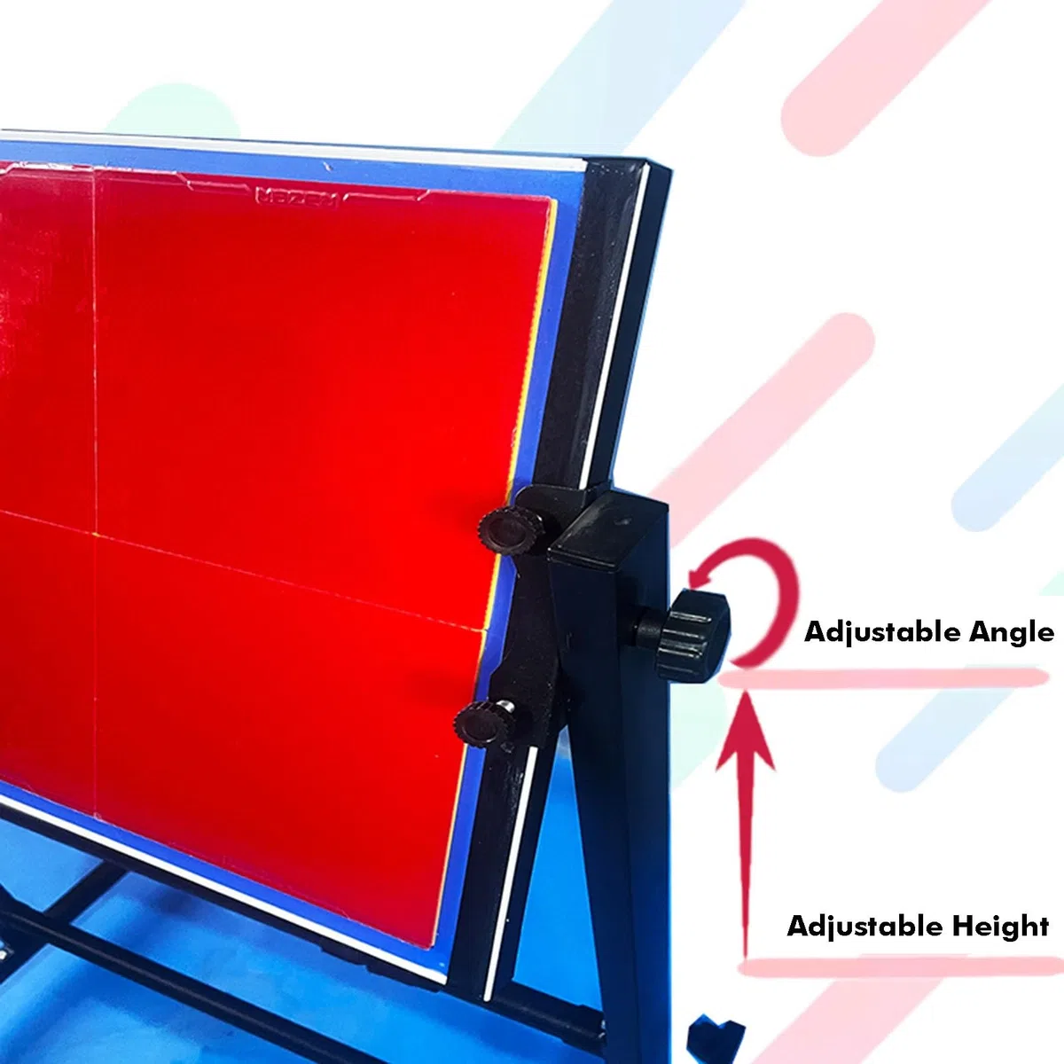 Tavola da Ping Pong con Ruote, Attrezzo for Rimbalzo da Ping Pong Regolabile Multi-Angolo, Doppio Uso da Tavolo/Pavimento, for Casa, Palestra E Scuola