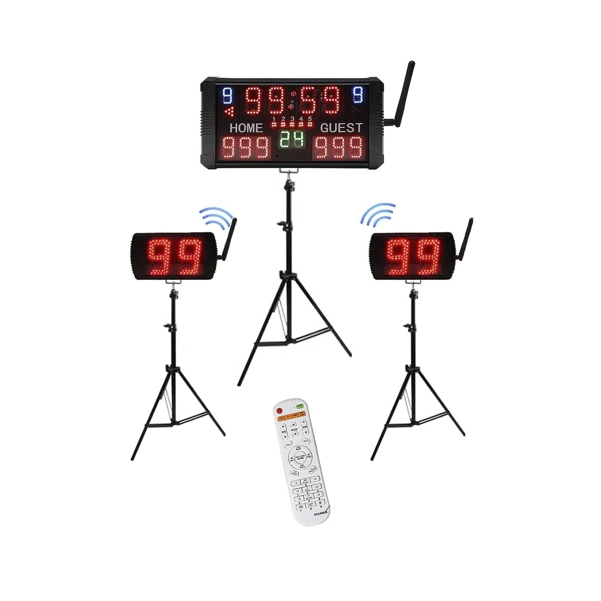 Orologio e Controller for tiri con Timer da Basket, tabellone segnapunti Portatile, Conto alla rovescia di 14 o 24 Secondi, 2 unità(Suit B Consoles)