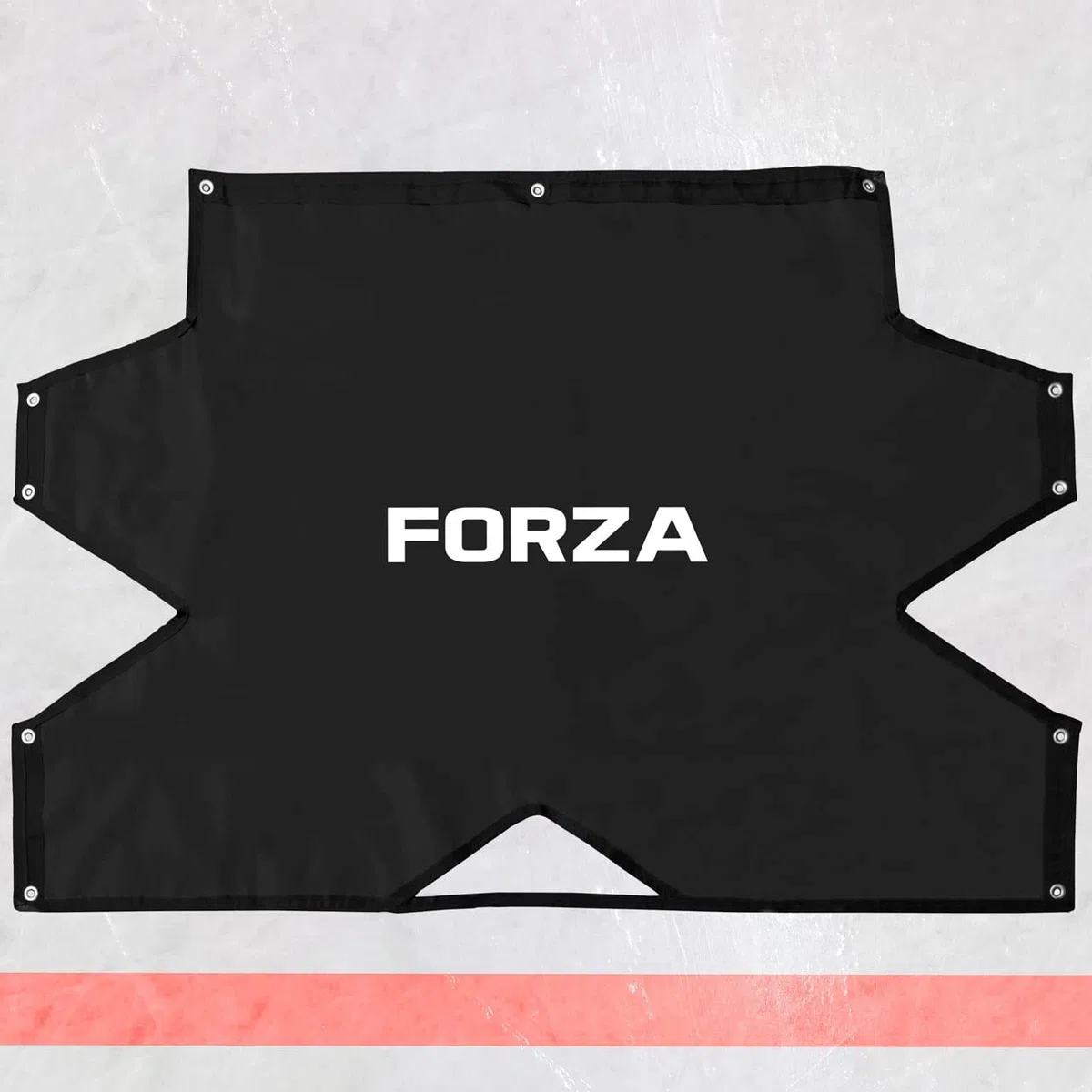 FORZA Telo Bersaglio da Hockey - 1,8m x 1,2m | Attrezzatura da Allenamento | Hockey su Ghiaccio | 5 Buchi | Fissaggio Rapido E Semplice | Telo di Precisione Professionale | Rete da Hockey