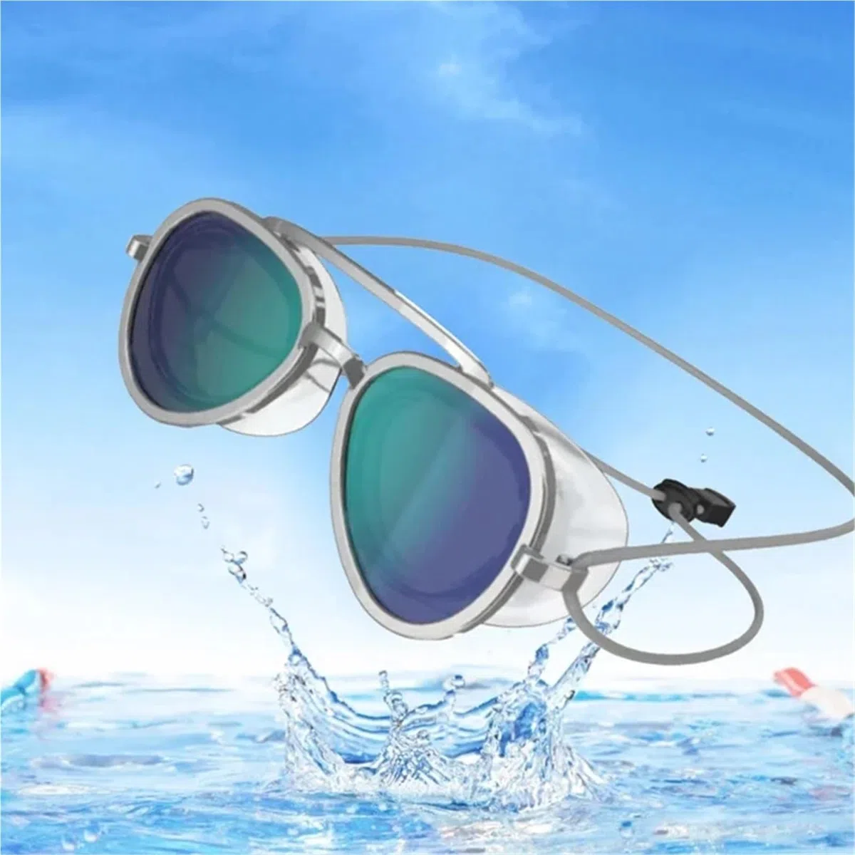 Occhialini Nuoto Occhiali da nuoto regolabili, protezione, ampia visuale, montatura grande, occhiali da nuoto e immersioni, anti-perdita