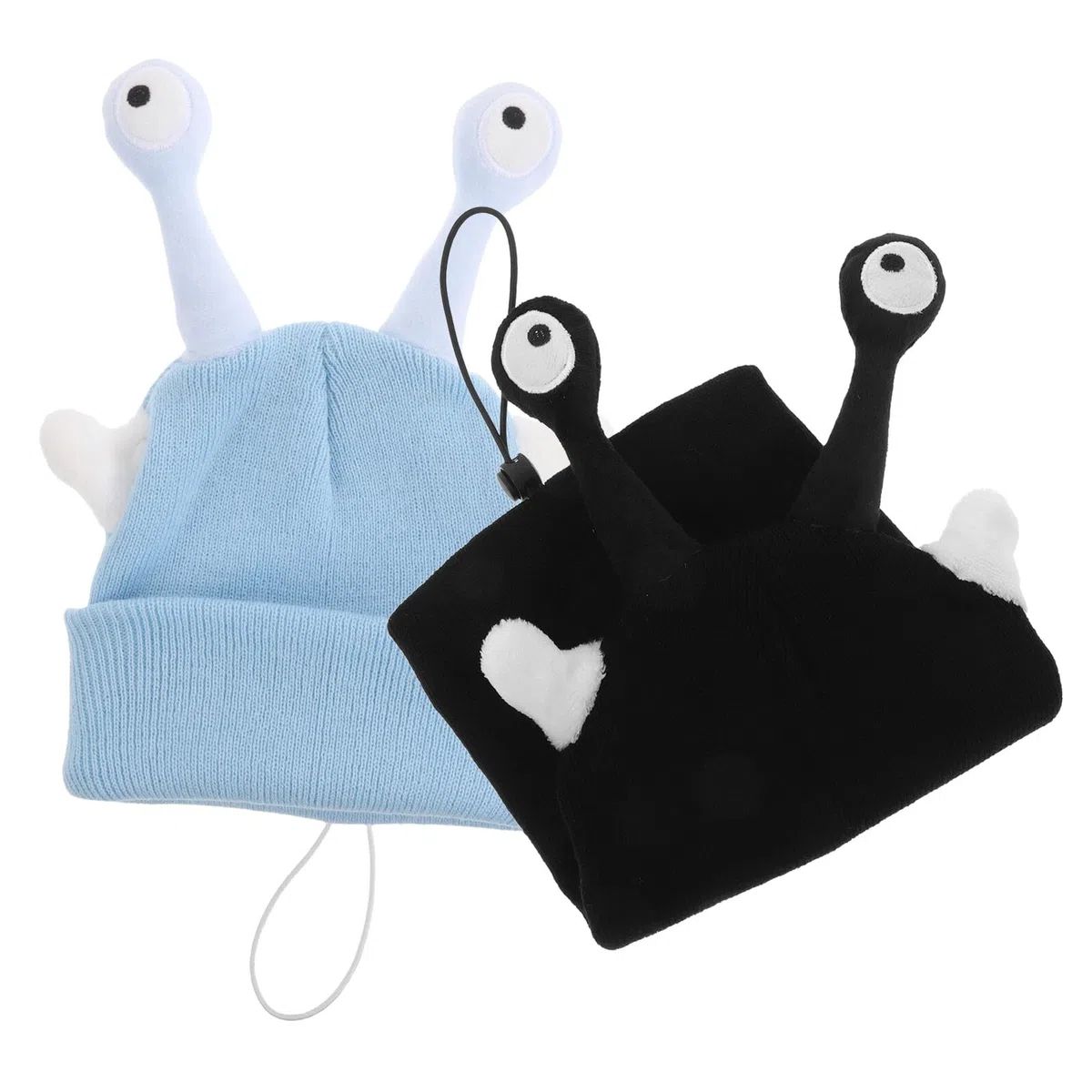 BESPORTBLE Copricasco da Sci in Maglia con Antenne, Set 2 Pezzi Nero e Blu, Copertura Protettiva per Casco da Snowboard, Accessori Invernali per Sport Outdoor