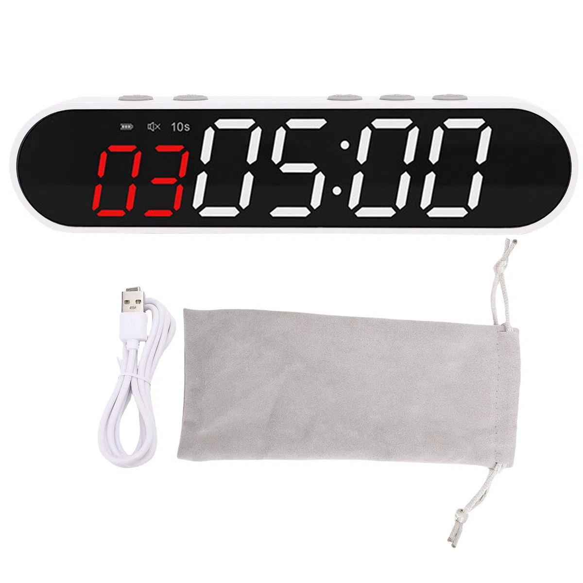 Domary Timer Fitness a Intervalli, Cronometro Facile da Usare, Timer di Allenamento Telecomandato per Palestra di Casa, 6,69x1,57x0,94 Pollici