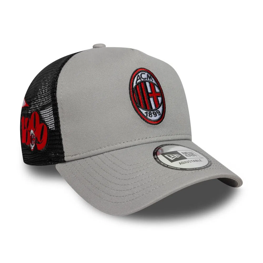 New Era Berretto 9FORTY A-Frame Trucker AC Milan Patch Grigio