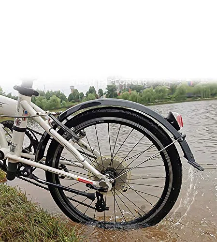 Parafanghi 20 Pollici Pieghevole Bici parafango parafango 2pcs Anteriore Posteriore Ciclismo Bici Fango Guardia MTB Ali Bicicletta con Accessori per Bici da Luce Posteriore(V Black Silver)
