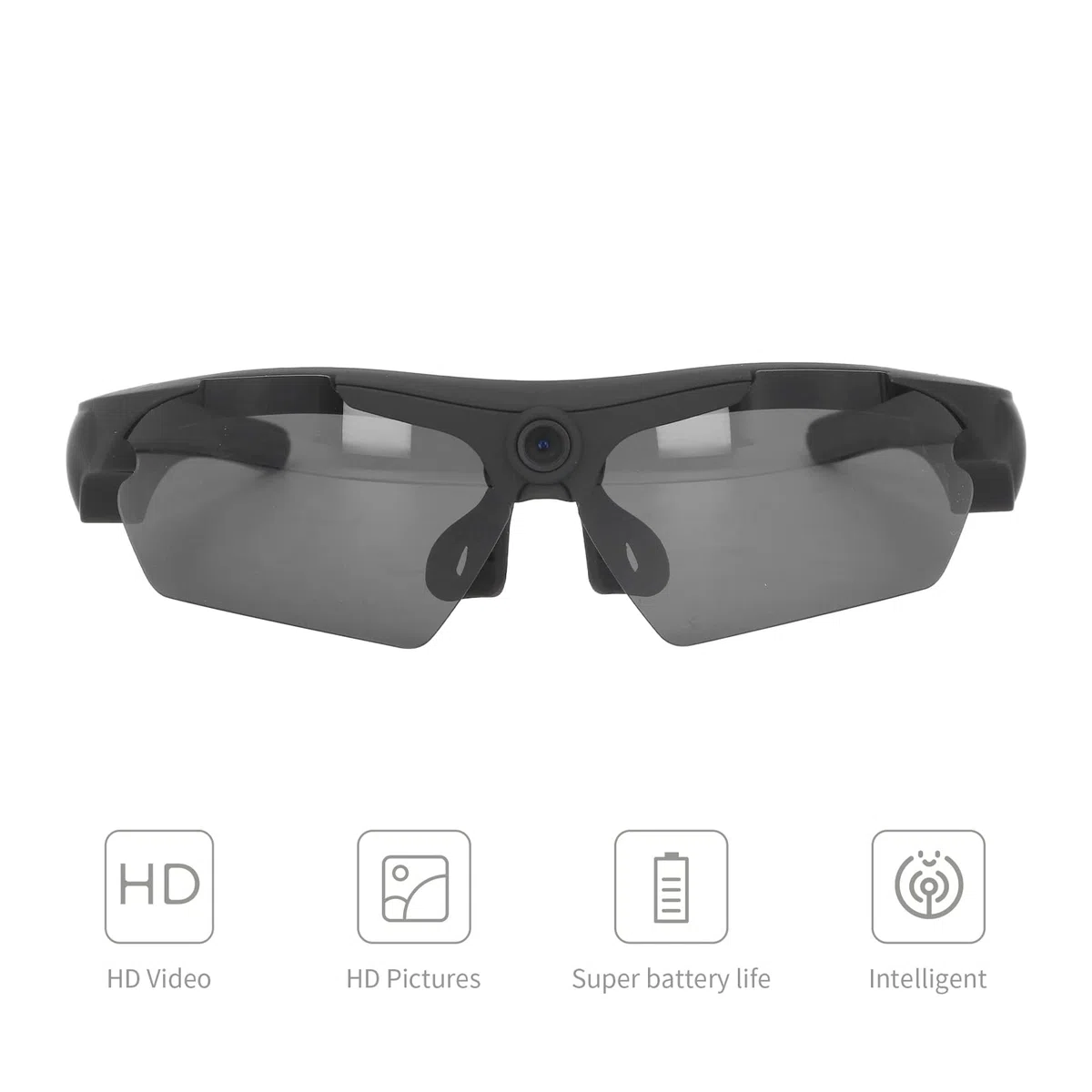 Tosuny 1080p Occhiali da Telecamera FHD, Occhiali da Sole Video Intelligenti con Lenti Polarizzate, Registrazione Audio e Video, Occhiali da Azione Sportiva Indossabili per Guida,