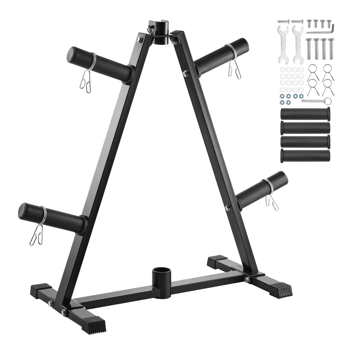 VEVOR Supporto per Dischi Pesi 50,8 mm Albero per Dischi Pesi con Telaio ad A, Albero per Dischi Standard, Carico di 136 kg Supporto per Pesi, Supporto per Bilanciere per Palestra Domestica, Nero