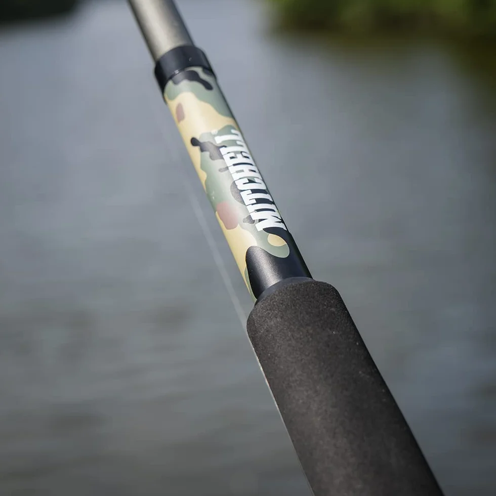 Mitchell Tanager Camouflage fishing set of a rod and reel combo with line and lures for fishing for trout and perch